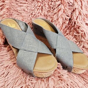 Crown Vintage Gray Wedge Sandals